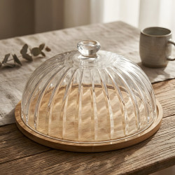 Cake Serving Platter with Glass Lid